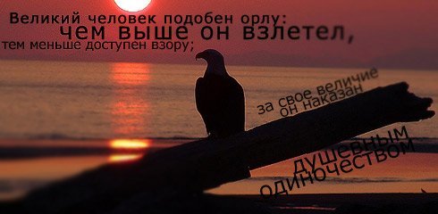 Великий человек подобен орлу...